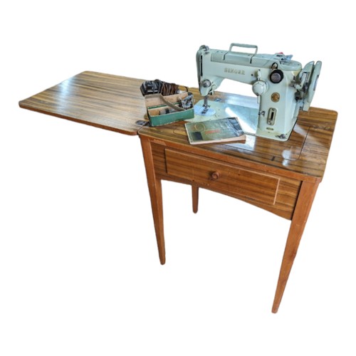 10A - Vintage Singer 319K Semi Industrial Sewing Table. With Electric Sewing Machine - Manual and Accesori... 