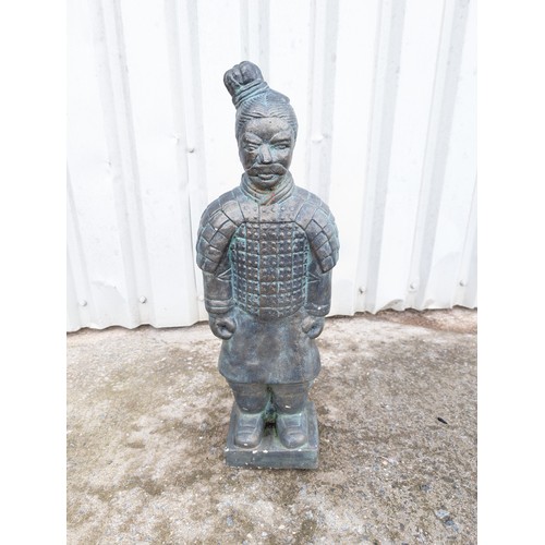 47A - Impressive large concrete Chinese warrior Garden / Outdoor Ornament. Appears of Concrete / Terracott... 