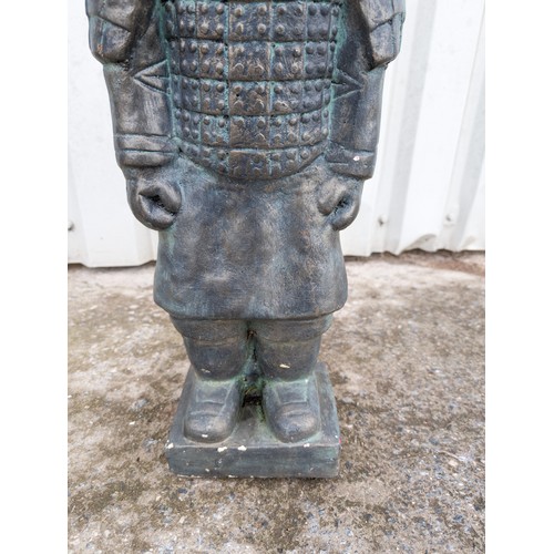 47A - Impressive large concrete Chinese warrior Garden / Outdoor Ornament. Appears of Concrete / Terracott... 