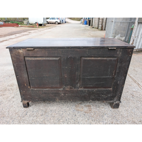 23 - Extensively Carved 19C Antique Mule Chest, 2 Drawer Plus Internal Compartments. Very Heavy Wonderful... 