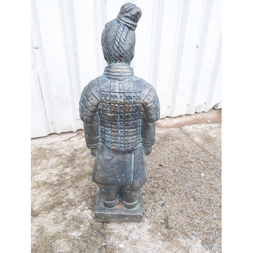 31 - Impressive large concrete Chinese warrior Garden / Outdoor Ornament. Appears of Concrete / Terracott... 