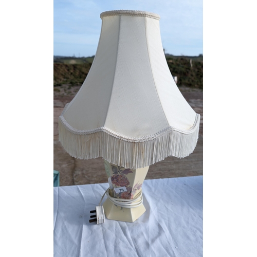 47 - Large Ceramic Floral Lamp Base With Cream Shade
Diameter 40cm
height 60cm