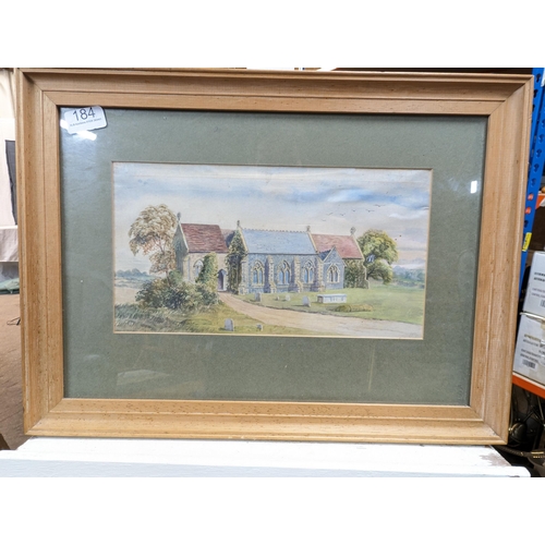 103 - Excellent Original Watercolour Depicting Church In a Moorland Landscape Scene, Well Mounted Framed a... 