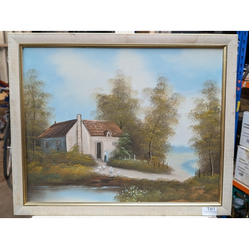 108 - Vintage Original Oil On Canvas Depicting Cottage And Woodland Scene - Signed Lower Right S Leigh Fra... 