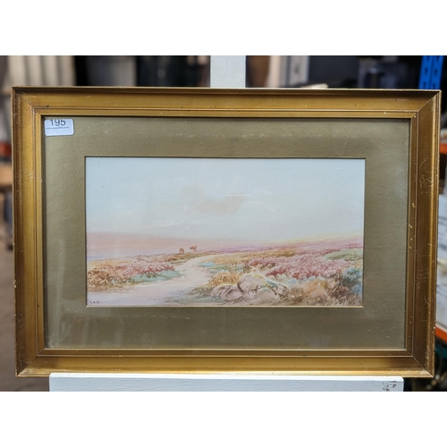 110 - Early C1925 R. W Holman Original Watercolour - Wonderful Moorland Scene Mounted Glazed And Framed 57... 