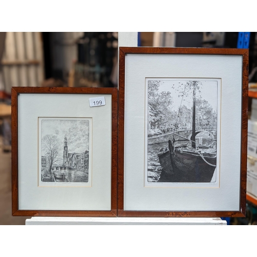 113 - Bart Reindersma Etser Pair Vintage Prints - Well Framed Mounted And Glazed 32x42cm