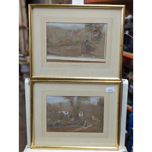 114 - Fantastic Pair Original Watercolour / Gouache Believed Isle Of Wight Appear Unsigned Note One Has Sl... 