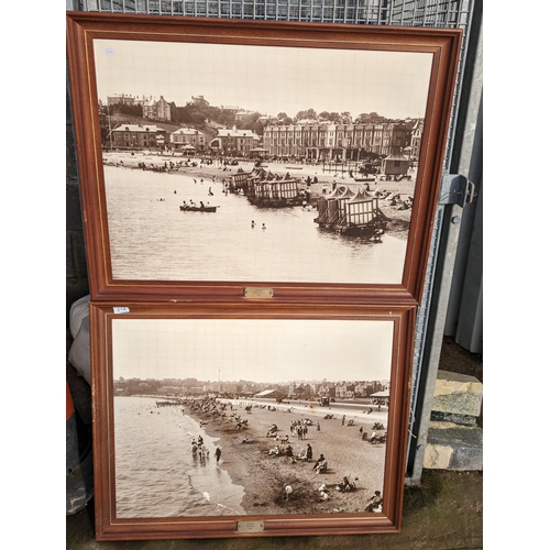 127 - Pair Of Huge Vintage Prints of Paignton 85x68cm