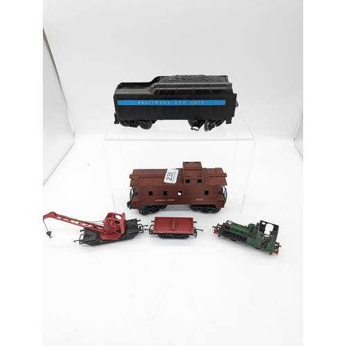 139 - Lionel O Gage Postwar 6017 & 247T Caboose And Baltimore & Ohio Tender - Good Condition For Age No Si... 