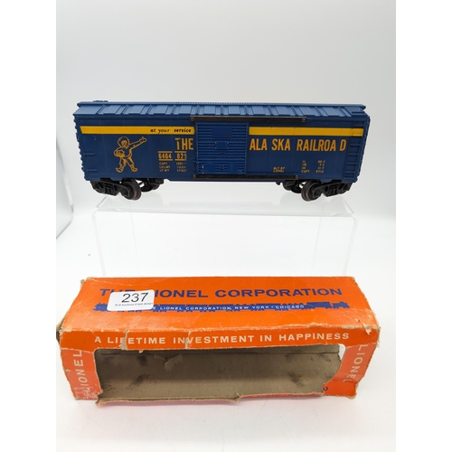 141 - Very Rare Lionel Post War O Gage 1959 6464-825 Alaska Railroad Box Car Type 3 Box Worn No Significan... 