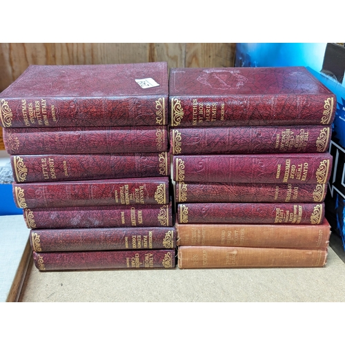 151 - 14 Leather Bound Dickens Novels - Good Overall Condition With Some Foxing And Staining.