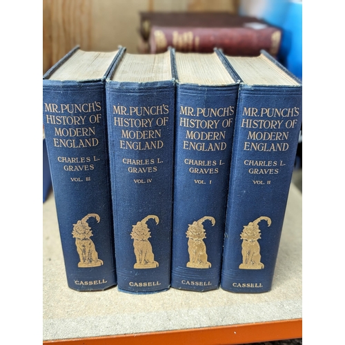 152 - 4 Volumes - Hardback Punchs History Of Modern England - Overall Good Condition With Some Foxing / St... 