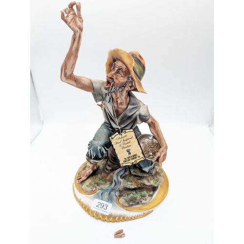 169 - Large Vintage Capodimonte Figure - The Gold Prospector - Has Lost two Fingers However They are prese... 