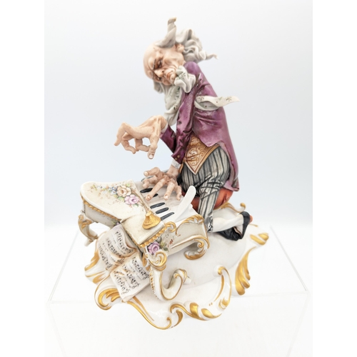 176 - Rare Capodimonte Figure - Grotesque Pianist - Loss to Candlestick - Otherwise Excellent
20x16x20