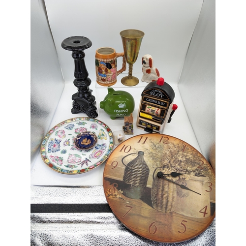 185 - Mixed Ceramics, Clocks, Etc