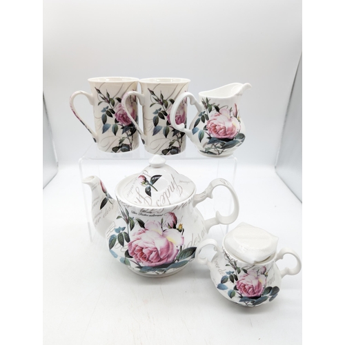 193 - Part North Hamptonshire Redoute Rose Tea Set