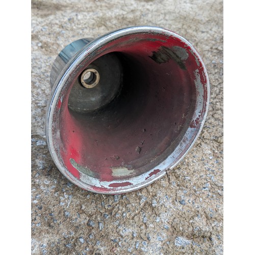 43B - Vintage Fire Bell. No Clapper. Inside Red Very Heavy 20x20cm Very Heavy !