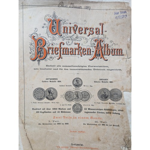 265 - Rare Antique German Stamp Album 1840-1920Appx Owned By German Sculptor Peter Breuer - Best Viewed Pe... 