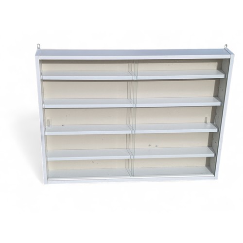 278 - TECHSTYLE REVEAL 4 SHELF GLASS WALL DISPLAY CABINET - WHITE - EXCELLENT CONDITION 80CM (W) 60CM (H) ... 