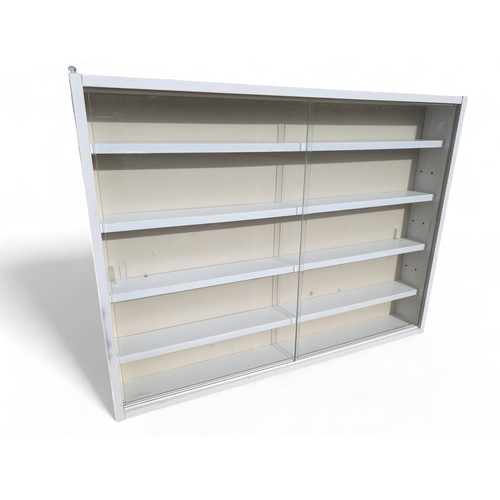 278 - TECHSTYLE REVEAL 4 SHELF GLASS WALL DISPLAY CABINET - WHITE - EXCELLENT CONDITION 80CM (W) 60CM (H) ... 