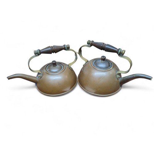 263 - Unusual Pair Copper Ships Kettles, Wondefully hand crafted in the 1920s. Internal Note Reads Made By... 