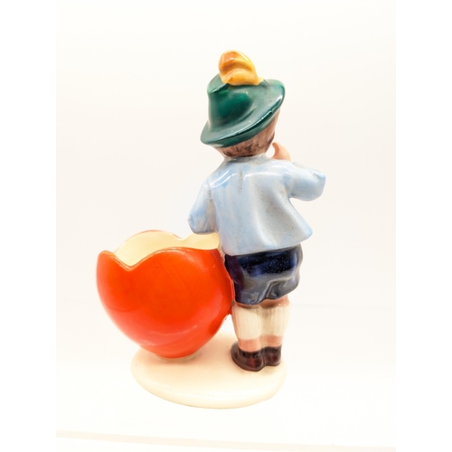 310 - Small German Ceramic Figure of Boy and Heart Lederhosen 
8x8cm