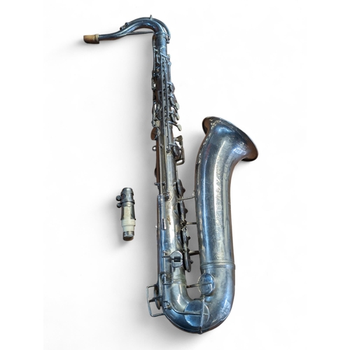 316 - Silver Plated Saxophone Marked Dupont Milano - Serial Number  2229 With ROC 4 Star Mouthpiece - Over... 