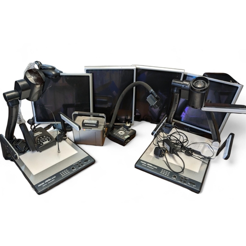 324 - Large Computing / Digital Visualiser Bundle Including 4 Monitors, 2 x Genee Vision 8100 Visualisers,... 