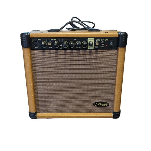 325 - Stagg 40 AAR 40W Acoustic Guitar Amplifier with Spring Reverb - Has Small Scuff to Leather, Working ... 