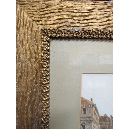 344 - Excellent Vintage Large Venetian Prints In Highly Decorative Gilt wooden Frames With Flower Carvings... 