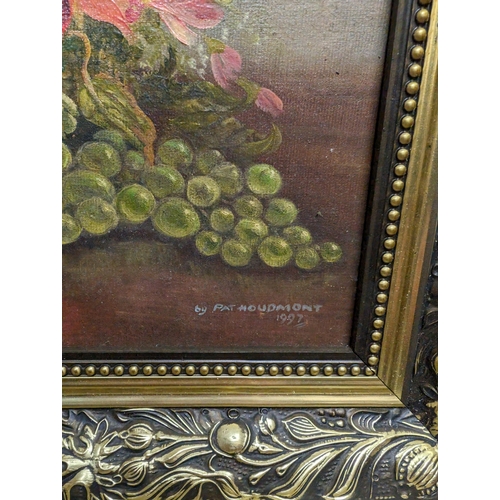 345 - Two Vintage Original Oil Paintings - In Decorative Gilt Frames - Still Life On Board - Signed Lower ... 