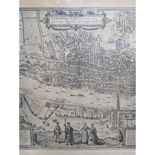 351 - After George Braun - City of London Print. 52x41cm