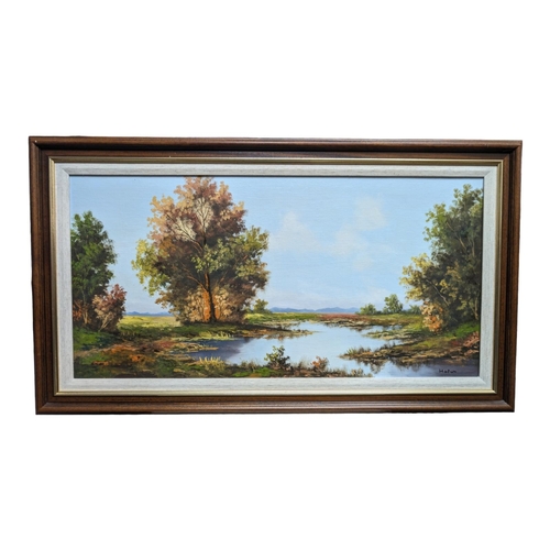 352 - Large Landscape Oil Painting - In Good Condition Signed Lower Right Well Mounted and Framed 93x55cm