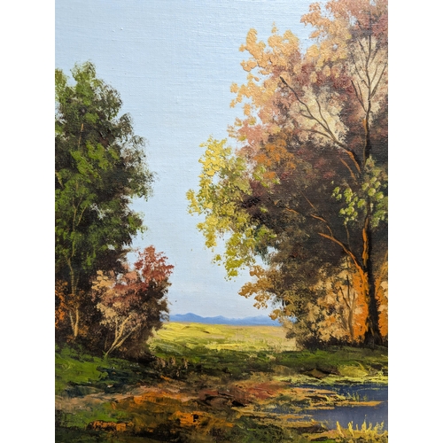 352 - Large Landscape Oil Painting - In Good Condition Signed Lower Right Well Mounted and Framed 93x55cm