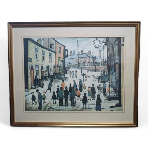 356 - Large Vintage Lowry Print - Well Framed And Mounted 80x65cm