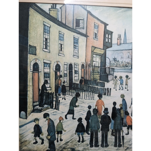 356 - Large Vintage Lowry Print - Well Framed And Mounted 80x65cm