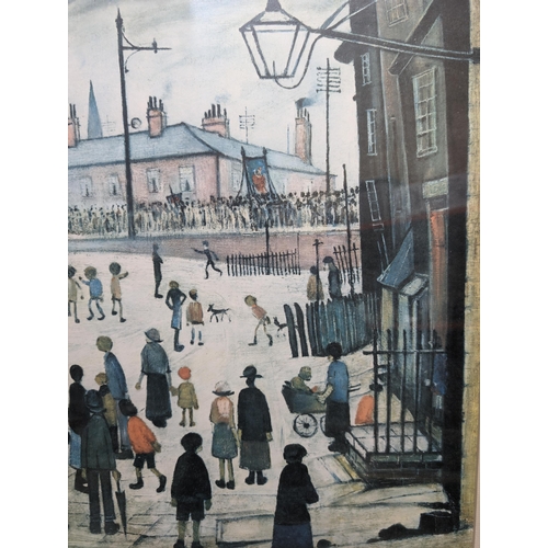 356 - Large Vintage Lowry Print - Well Framed And Mounted 80x65cm