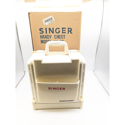 395 - Vintage Singer Handy Chest With Accessories as Pictured And Original Box