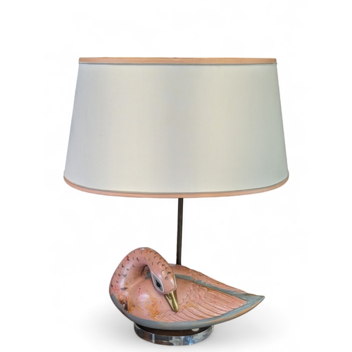 111A - STAR LOT - EXCEPTIONAL PAIR LUCIENNE MONIQUE VINTAGE TABLE LAMPS IN THE FORM OF DUCKS - WITH ORIGINA... 