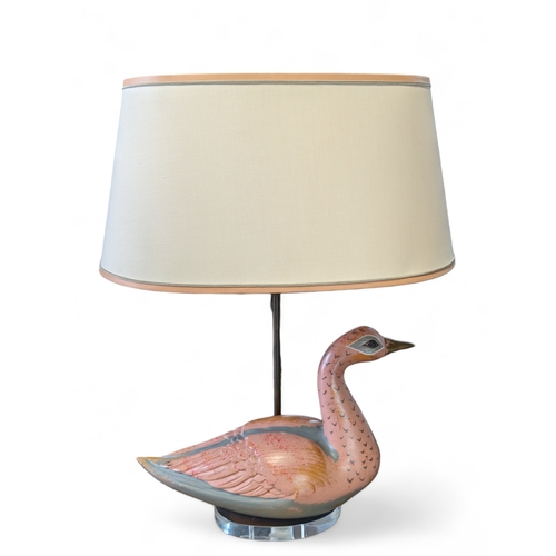 111A - STAR LOT - EXCEPTIONAL PAIR LUCIENNE MONIQUE VINTAGE TABLE LAMPS IN THE FORM OF DUCKS - WITH ORIGINA... 