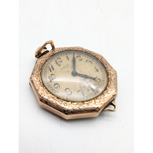 417 - Elgin Grade 429, 1923 Gold Filled Pocket watch with sub seconds. Overall condition acceptable. Untes... 