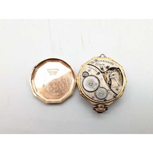 417 - Elgin Grade 429, 1923 Gold Filled Pocket watch with sub seconds. Overall condition acceptable. Untes... 