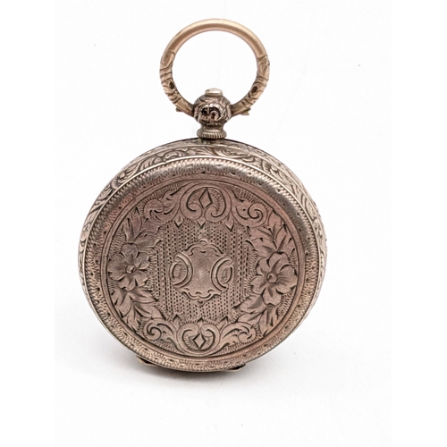 420 - Antique Marked 0.800 Solid silver cased Pocket watch, key wind. untested but appears To be overall C... 