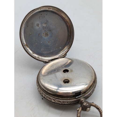 420 - Antique Marked 0.800 Solid silver cased Pocket watch, key wind. untested but appears To be overall C... 