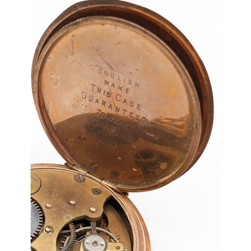 428 - The Regent W E Watts Enamel faced Pocket watch - Full Hunter Swiss Made Star Dennison Case Running -... 