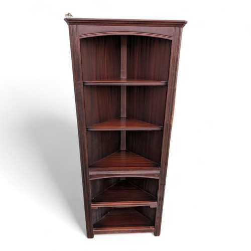 1C - Dark Wood Corner Unit - With 4 Shelves 45cm Deep 65cm Wide 168cm High