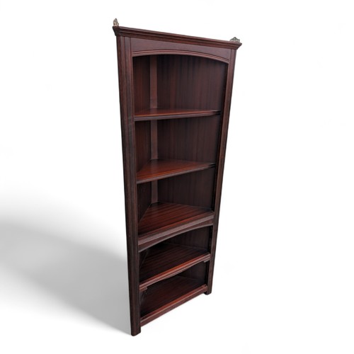 1C - Dark Wood Corner Unit - With 4 Shelves 45cm Deep 65cm Wide 168cm High