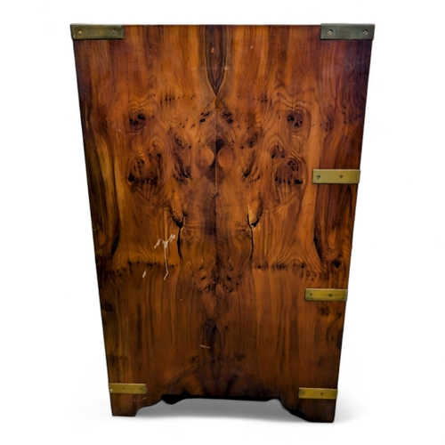 11A - Wonderful G T Rackstraw Yew Campaign 4 drawer Chest - Solid Brass Hardware Solid Yew - 73.5cm x 38.5... 