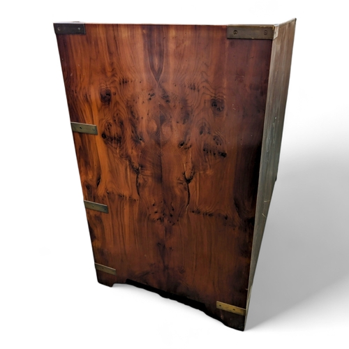 11A - Wonderful G T Rackstraw Yew Campaign 4 drawer Chest - Solid Brass Hardware Solid Yew - 73.5cm x 38.5... 