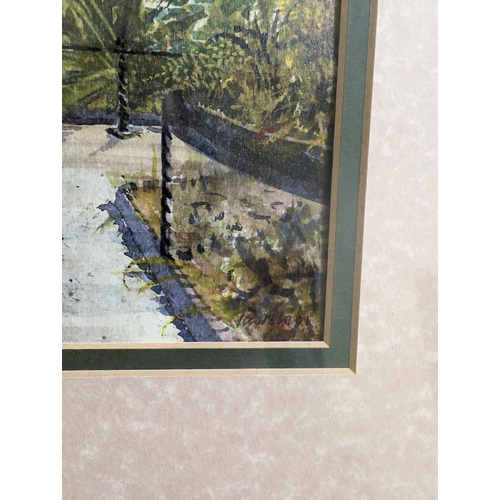 104 - The Older Winter Gardens Original Watercolour - Signed Lower Right Tom?Jon? Po? 33x40cm